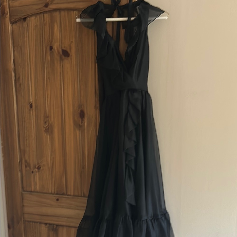 Elegant Black Halter Dress